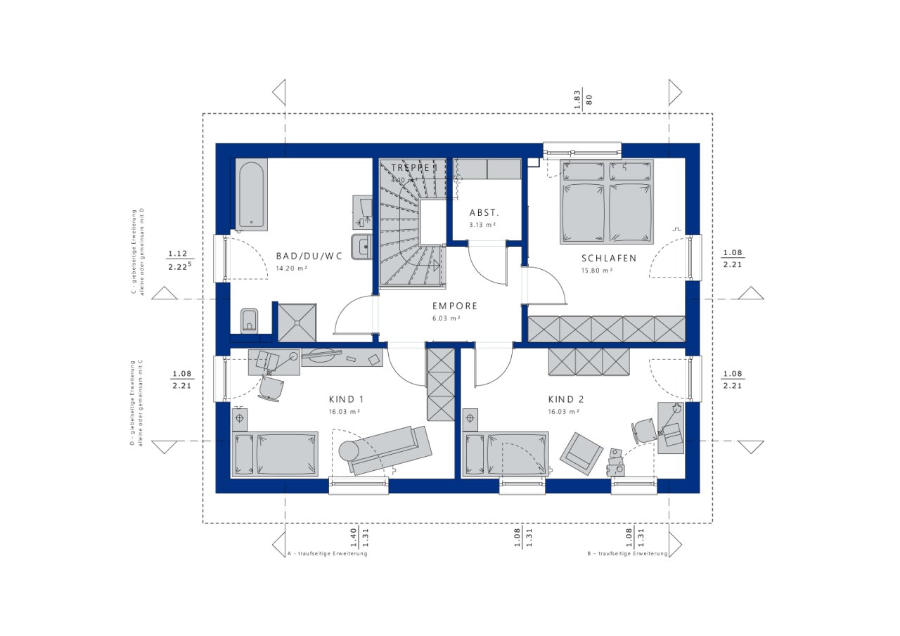 Beispielgrundriss Einfamilienhaus